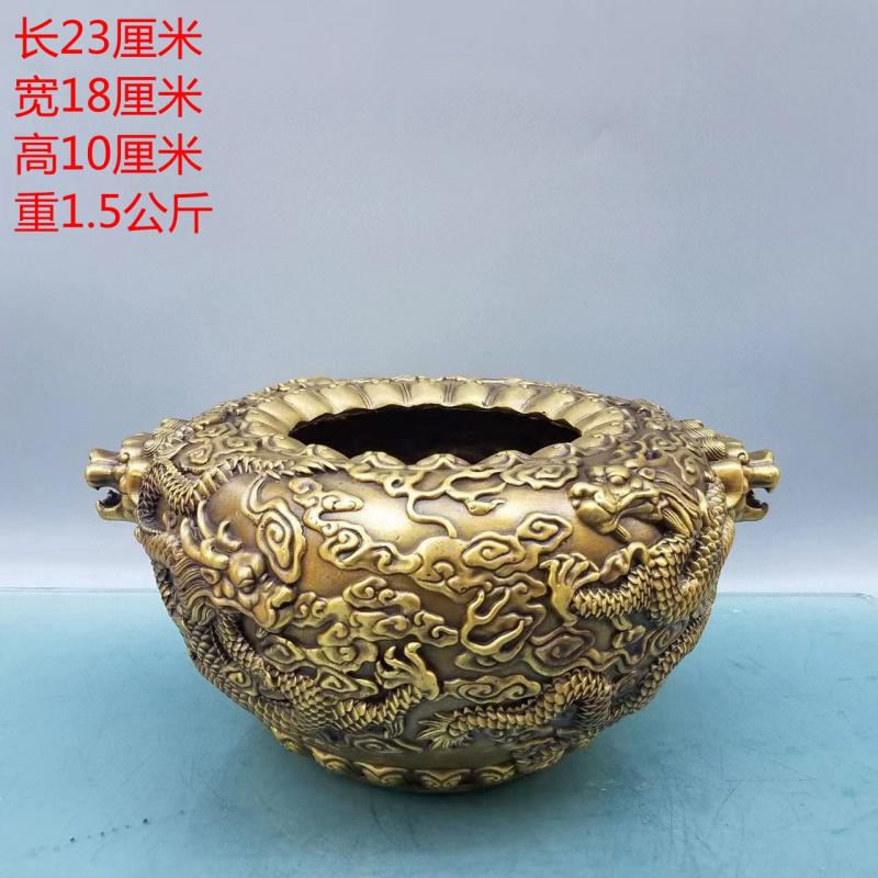 Wholesale Copper Cloud Dragon Pixiu Xianglong Jar Treasure Basin Ornament Shop Living Room Home Craft Decoration