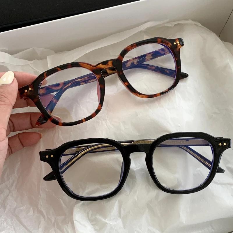 1/2pcs Retro Oversized Anti Blue Light Computer Glasses Frame Women Men Trendy Fashion Eyeglasses Classic Spectacles Ouclos