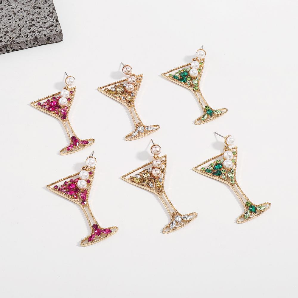 Eardrop Metal Cocktail Cup Design Creative Unique Eardrop Women Fashion Jewelry Trendy Party Casual Daily Wear Birthday Gift