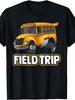 Funny Cartoon Style, Men's T-Shirt, Yellow School Bus Field Trip Graphic, Back to School Season