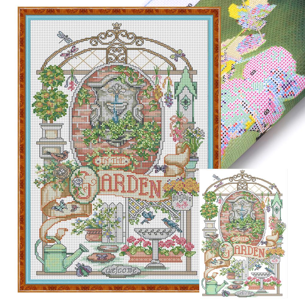 

EY# Частичная вышивка Эко-хлопковая нить 14CT Напечатанная девочка Набор для вышивки крестом J784