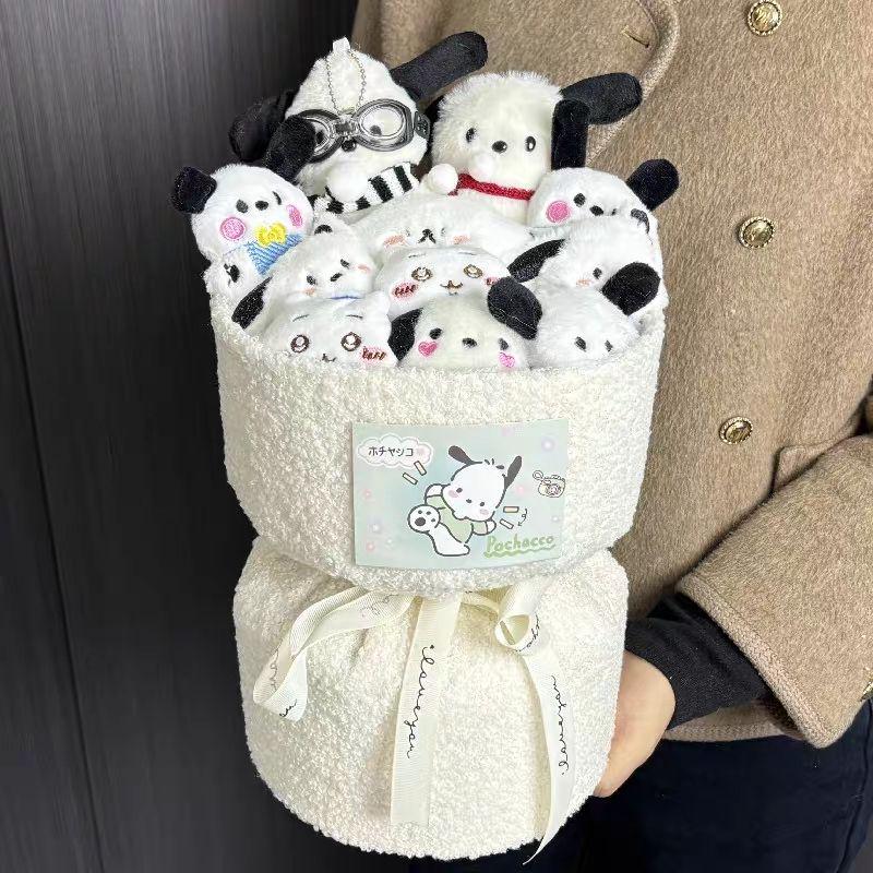 Pacha Dog Plush Bouquet - Cute Cartoon Doll Gift for Girls, Friends, or Girlfriends