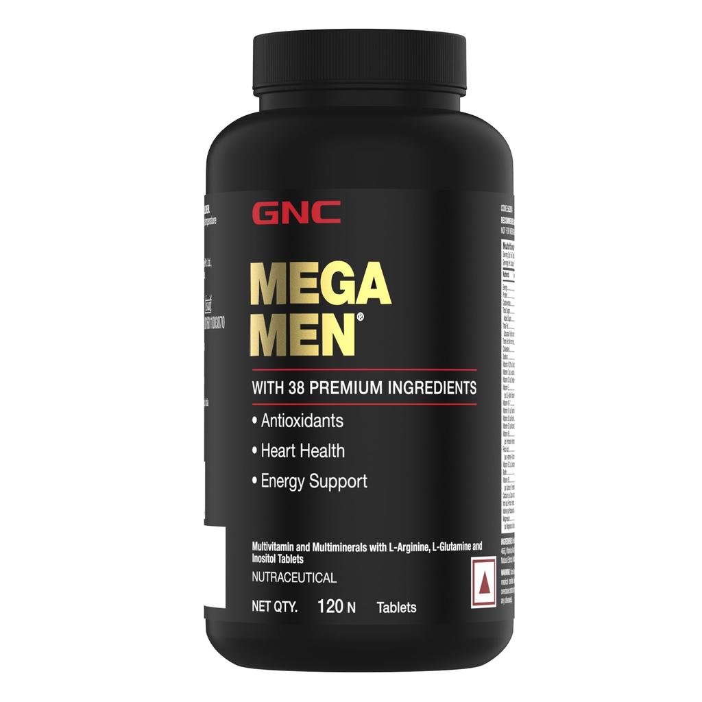 GNC Mega Men Multivitamin for Men | 120 Tablets | 38 Premium Ingredients | Strengthens Immune System | Promotes Prostate & Eye Care | Boosts Focu