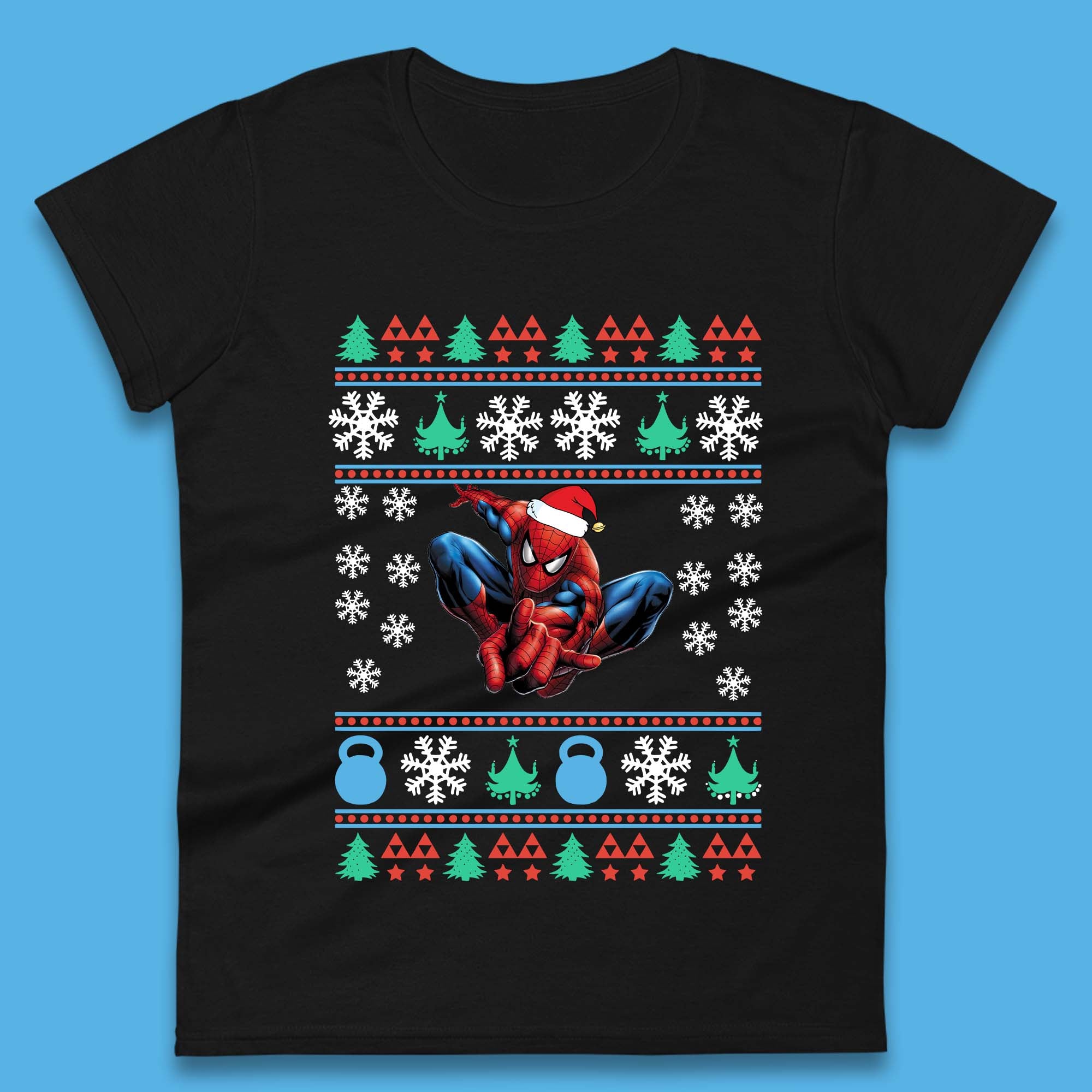 

Spiderman Christmas Womens T-Shirt Mens Tops Tees Unisex M