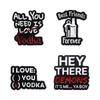Style Eyecatching Cartoon Alloy Brooch With Uplifting Quotes For Outfits Trendy