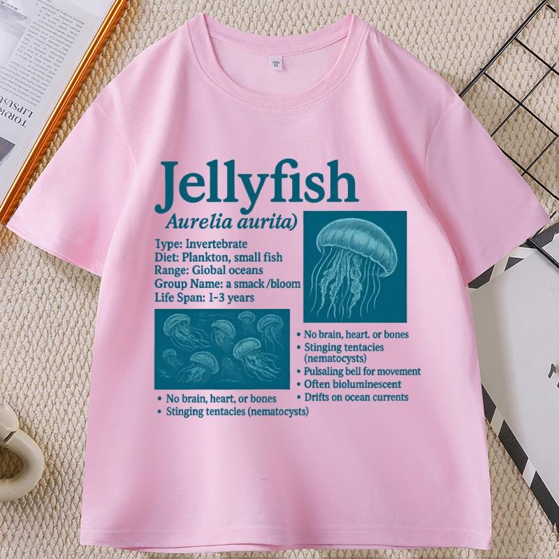 Unisexs Designer Cotton Tshirt with Jellyfish 90s Vintage Graphic Tshirts Unisex T Shirt for Clothes Short Sleeve Clothing