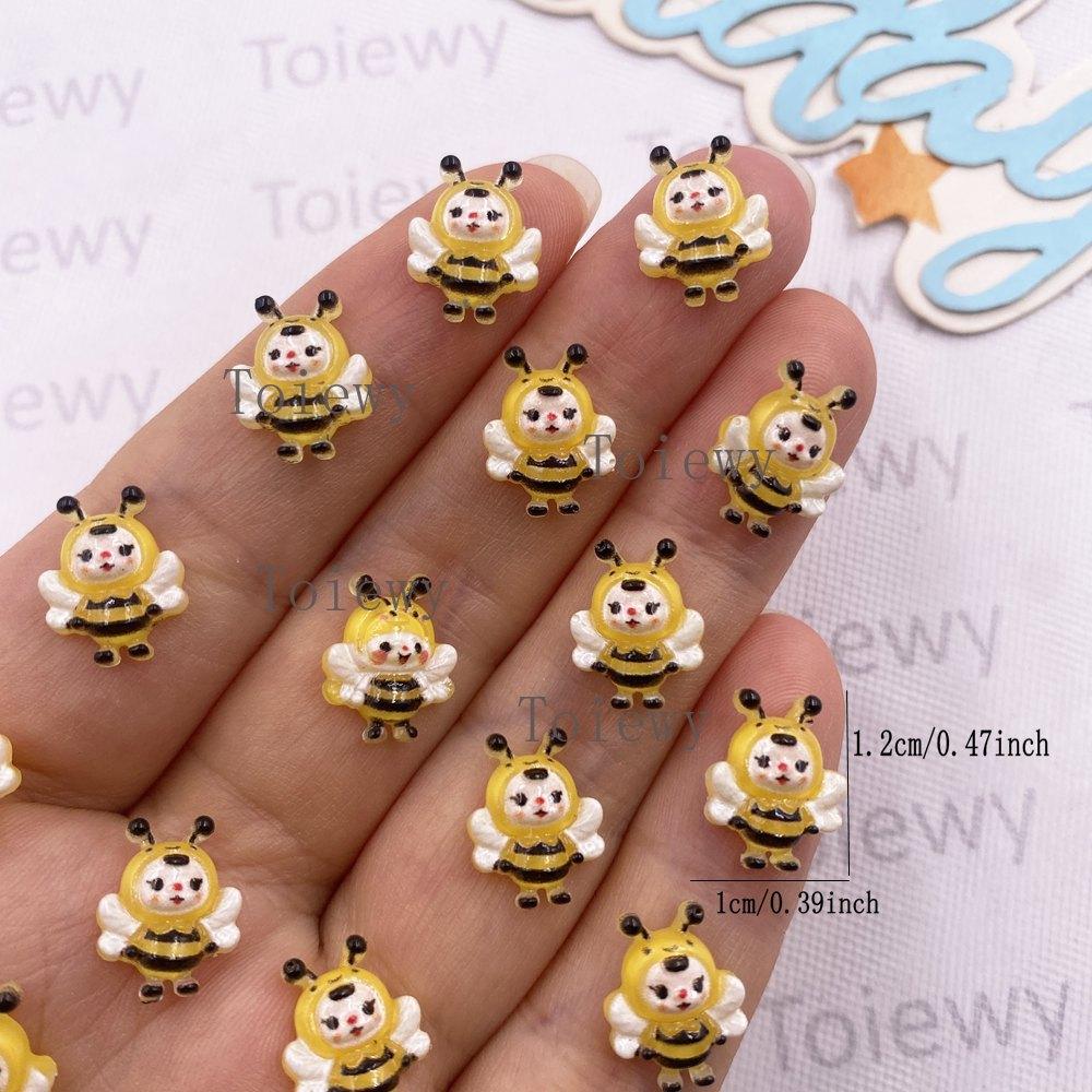 60pcs Resin Colorful Cute Mini Various Bee Art Nail Flatback Rhinestone Applique DIY Wedding Scrapbook Jewelry Crafts Accessorie