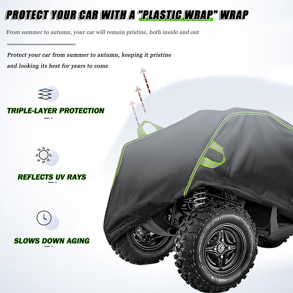 Funda Resistente para ATV para Grizzly 700 EPS 2007–2025 Funda para Quad para Todo Clima Protección de Almacenamiento Exterior para 4 Ruedas Quad Garaje con Elástico He