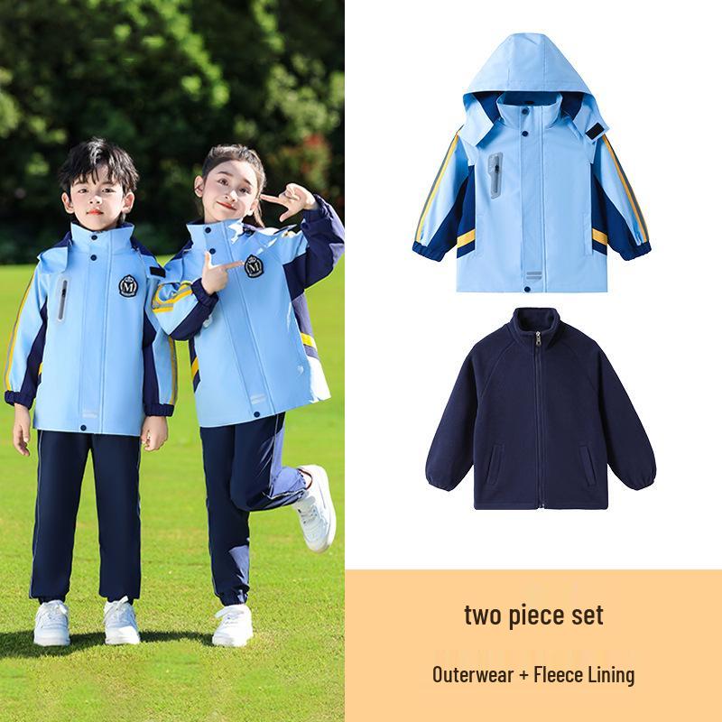 Elementary School Windbreaker Three-Piece Set for First Graders: Spring, Autumn, and Winter Uniform