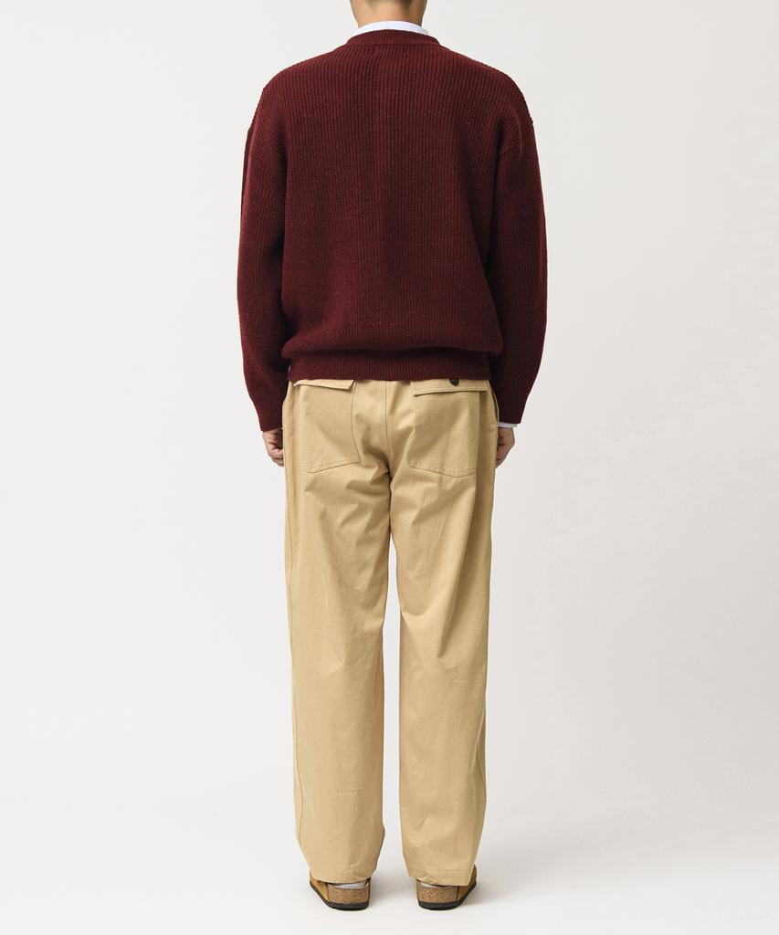 BEAT&SLNC Morrow Crewneck Cardigan (Burgundy)
