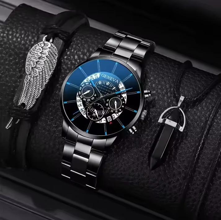 Watch Men'S Premium Sense European And American New Green Water Ghost Watch Men'S Watch Premium Sense Calendar Watch Set Watch