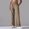 New nude polished high waist yoga sports wide leg pants show high loose casual breathable yoga pants women