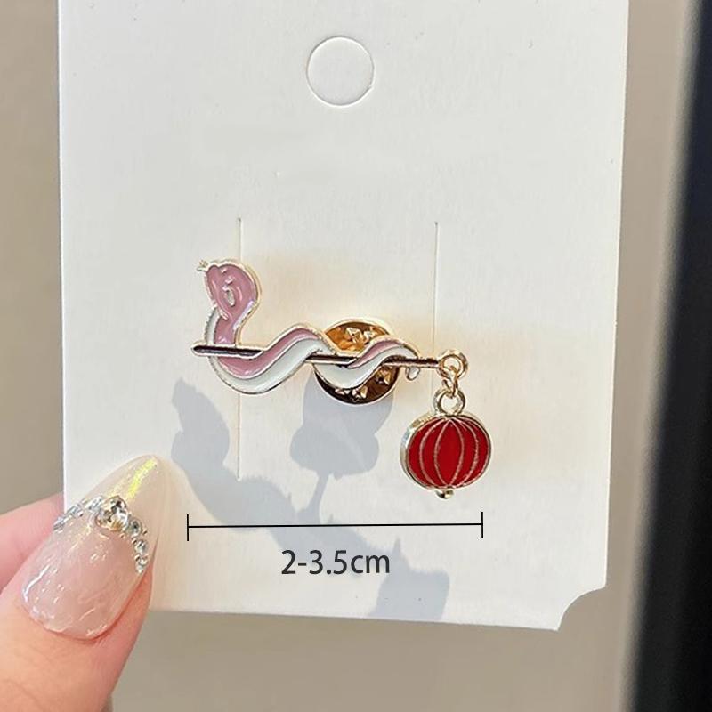 Year Cute Snake Brooch Metal Badge Cartoon Brooch Bags Clothing Accessories