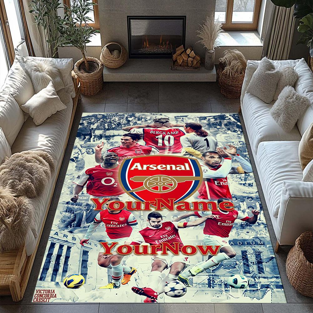 Arsenal Customized Name Floor Mat Design for Entryway Balcony Kitchen Study room Antislip Carpet Anime Office Decor