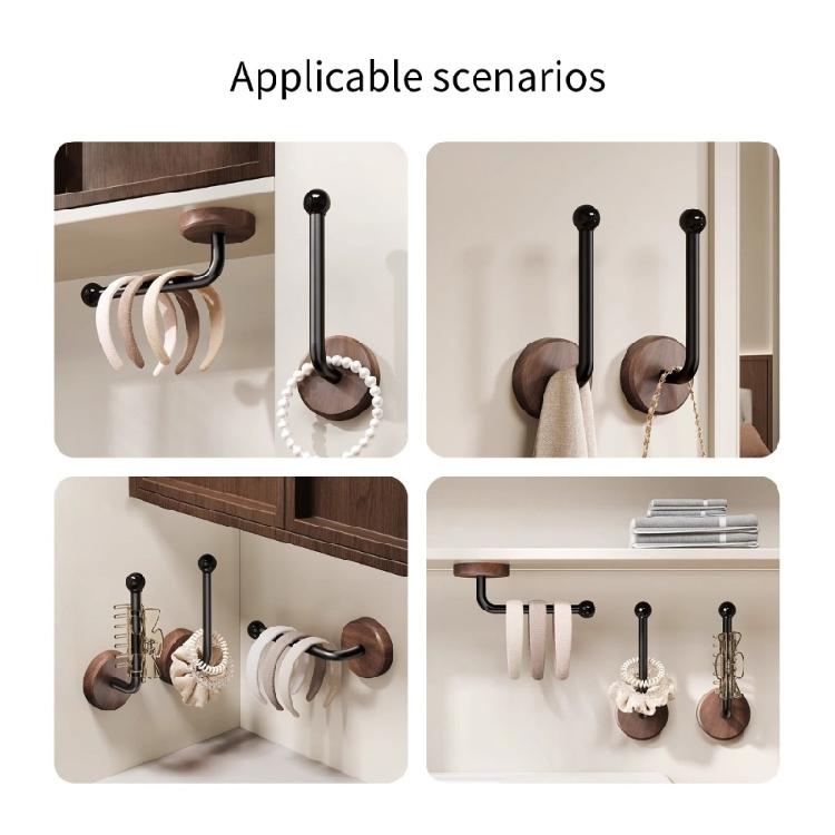 Hölzerner Badezimmerhaken Bohrlos Naturholz-Finish Platzsparende Aufbewahrungslösung Bukolische Holzhaken-Dekore