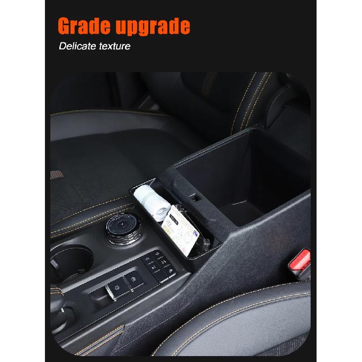 Car Center Console Organizer Tray For Ford Ranger 2023 2024 2025 Interior Accessories Armrest Box Front Storage Box