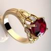 Retro Leaf Carved Ruby Ring Gold Color Red Crystal Engagement Ring Luxury Vintage Style Promise Ring for Women Wedding Jewelry