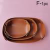 1PC Storage Box Key Wallet Plate Oval Shape Desktop Organizer PU Leather Home Decoration