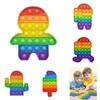 Innovatives 12cm Regenbogen Silikon Sensorisches Blasen Spielzeug Für Kinder Mit Bunten Formen
