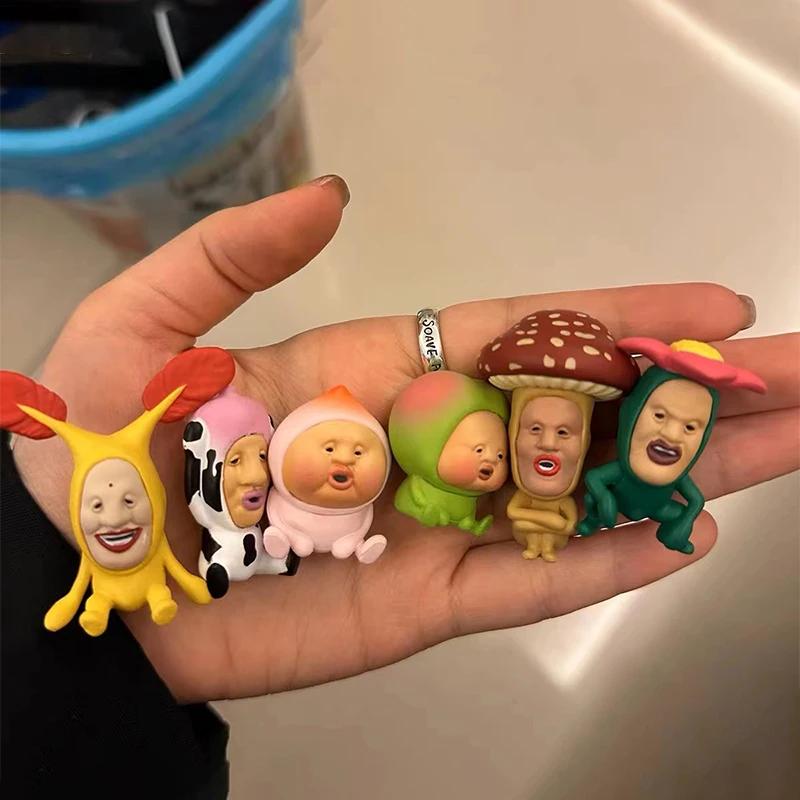 Japan QUALIAS 1st Mr. Fart Peach Cow Sand Sculpture Model Quirky Desktop Ornaments Capsule Toy No Eggshells