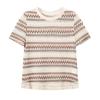 Xiangying Women's Resort Striped Knit T-Shirt with Tassel Trim