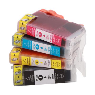 Cartouches d'encre compatibles Remplissage Remplacement pour imprimante PIXMA IP4200 IP4300 IP4500 4 Couleurs(PGI‑5BK CLI‑8C M Y)