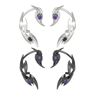 Unique Dark Themed Clip On Earrings Lightweight Alloy Ear Jewelry Perfect For Everyday Wear And Special Event