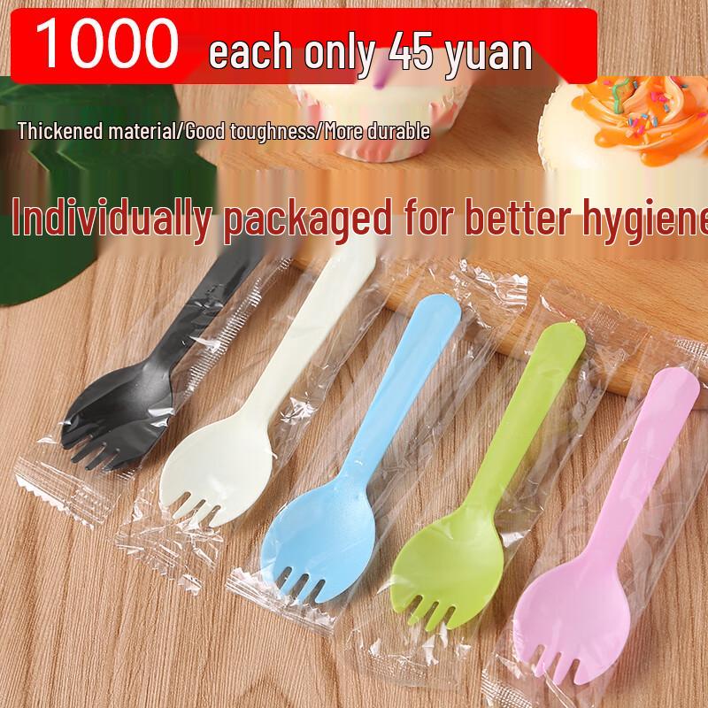 Disposable Plastic Cake Fork and Spoon Set