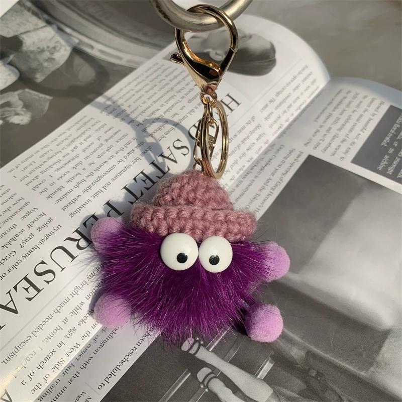 Nou Păr de Nurcă Brichete Mici Praf Elf Pandantiv de Pluș, Breloc de Chei Auto Pandantiv Femeie Păpușă