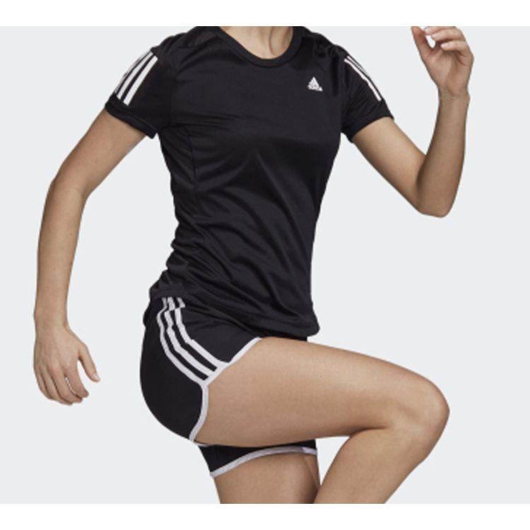 Adidas Own The Run Tee Running Sports Short Sleeve Women Tops Black FS9830