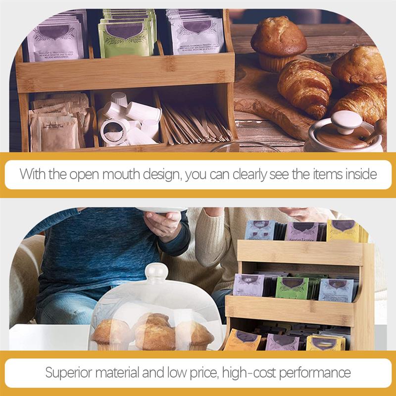 Sugar Packets Organizer Tea Bag Organizer Tea Bag Holder Teabag Display Box Wooden Tea Box Tea Sugar Coffee Bags Storage Rack
