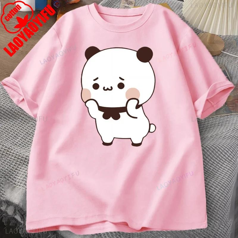 Funny DuDu Bear Surprising Panda BuBu with A Flower T-shirt Kawaii Buu Duu Graphic T Shirt Women Men Couple Tshirt Cotton Tees