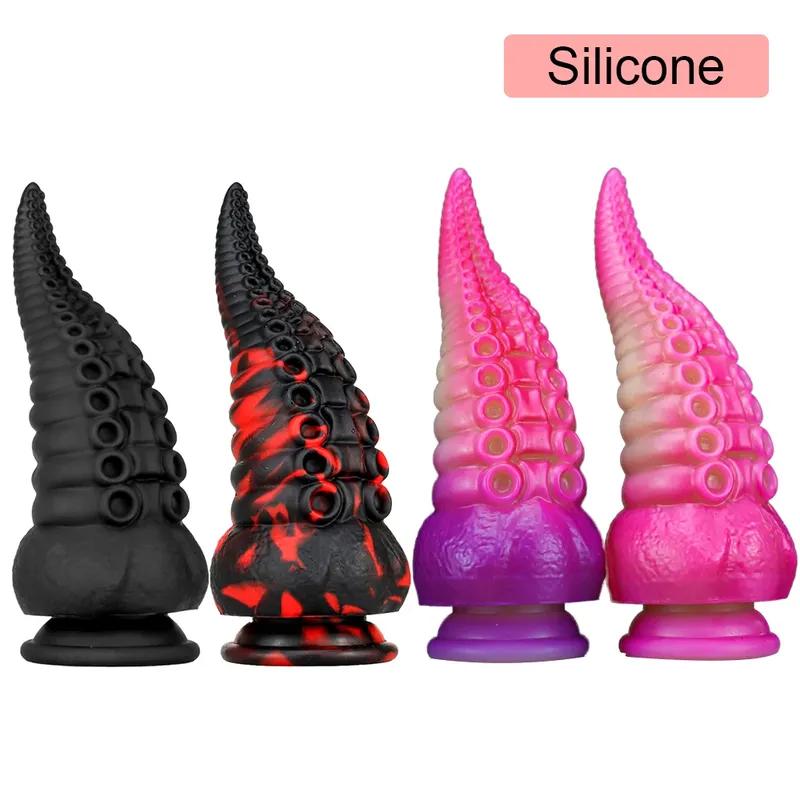Huge Silicone Anal Dildo for Women Masturbation Octopus Tentacle Anal Plug Prostate Massage Buttplug Sex Toy 18+ Anal Dilatation