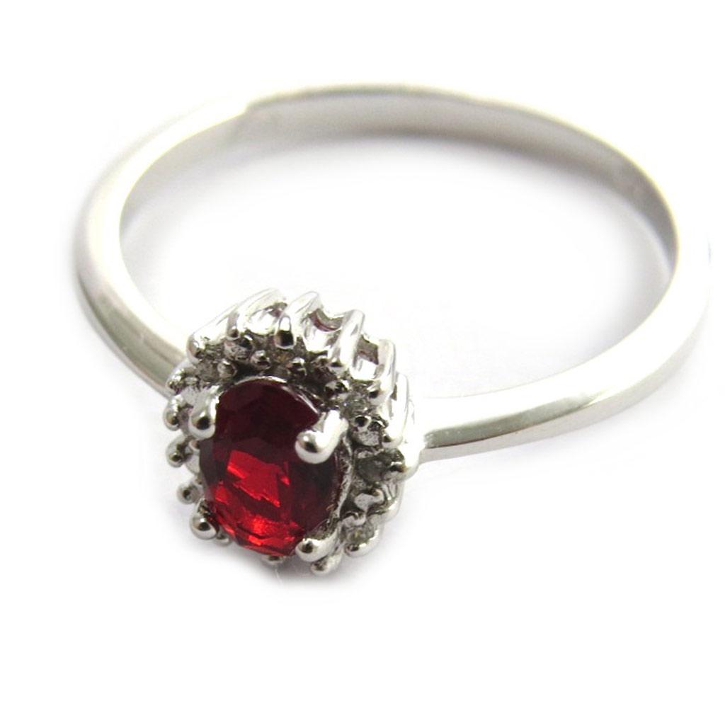 Silver Ring 'Sissi' Red