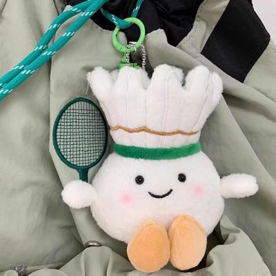 Kawaii Pluszowy Wisiorek do Badmintona Uroczy Brelok Uroczy Pluszowy Brelok do Badmintona Puszysty Wisiorek Zawieszka do Torby Sportowej Prezenty