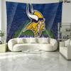 Arazzo da parete con loghi dei Minnesota Vikings, Telo da parete estetico in tessuto stampato, Arazzi decorativi per camera da letto, soggiorno, decorazioni per la casa