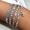 Vintage Kristall Kette Armbänder Für Frauen Männer Metall Silber Farbe Glänzende Schmetterling Charm Armband Party Trendy Schmuck Geschenke