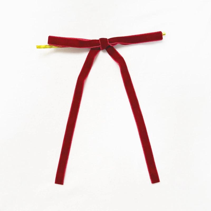 24 st Sammetsrosetter Julgransrosett Sammetsbandsrosett Vintage Kransdekoration Julklappsinslagning DIY Hantverk