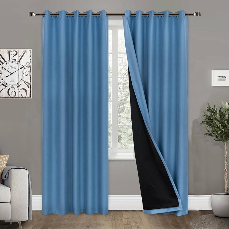 Simple Plain Curtain Cloth, Living Room Bedroom Balcony High Blackout Curtain Finished Product, Can Be