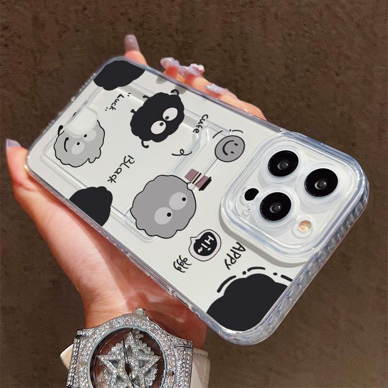 Card Slot Holder Silicone Wallet Pocket Case For Samsung S23 S24 S25 Ultra Xiaomi Redmi 12C 14C 13C Honor Honor 200 Smart 90 Cover Clear Phone Bumper
