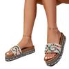 New Water Diamond Shoes for Women Plus-size Muffin Thick-soled Flip-flops