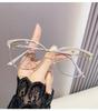 Color Changing Anti Blue Light Glasses For Women Large Frame Nearsighted Photo Sensitive Eyewear 015