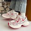 Chic Chunky Sneakers Women Men   Design White Red Ladies Sports Shoes Comfortable Wide Sole Casual Shoes 41 42 Big Size