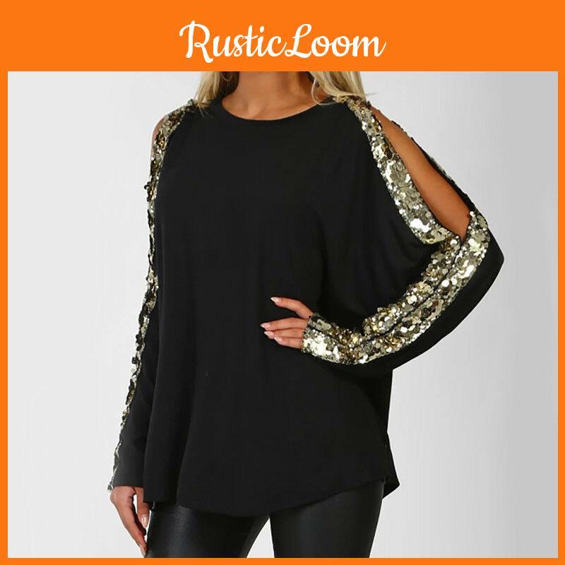 Women Ladies Sweatshirts Loose Blouse Long Sleeve Sequined Casual T-shirts Tops With Premium Quality Comfort And Stylish Versatility