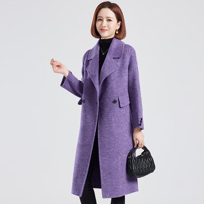 Women's 100% Wool Mid-Length Lapel Coat