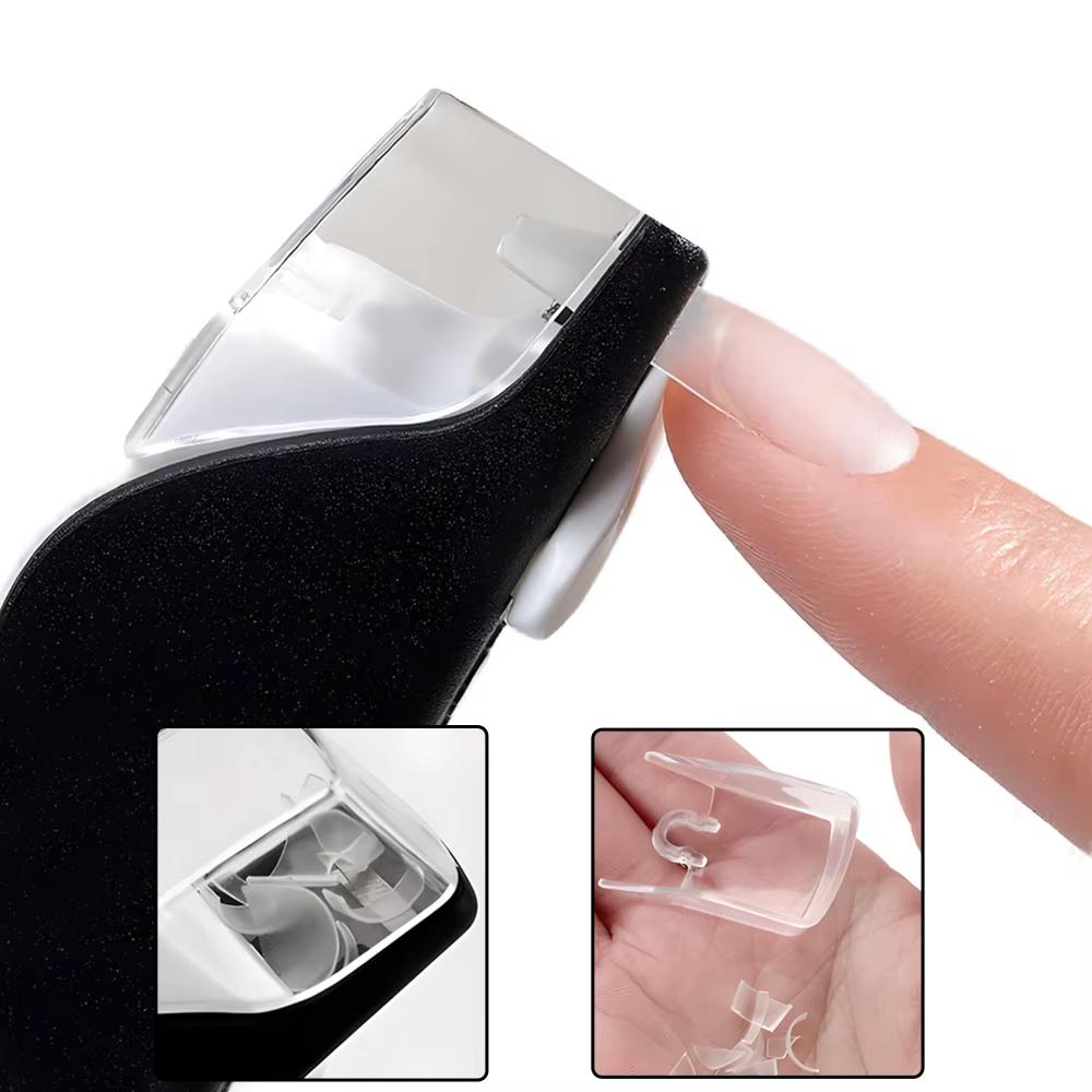 Nail Clipper U Shaped Acrylic Fake Nail Scissors Nail Tip Edge Cutter Trimmer Manicure with Sizer Precise Cutting Tools