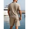 Summer Men's Casual T-shirt Suit Lapel Short-sleeved Shorts 2-piece Set