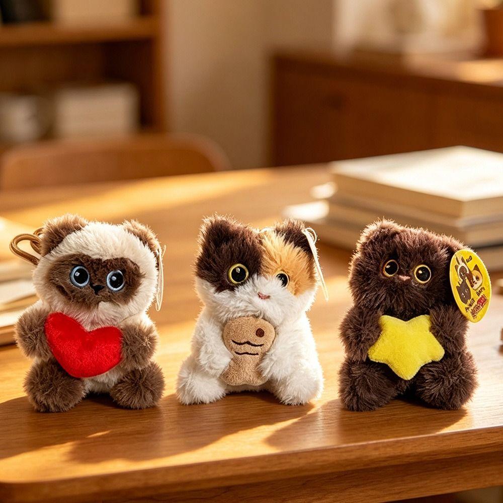 Soft Plush Cat Bag Charm Portable Stuffed Cat Toy New Kitten Pendant Purse Accessory