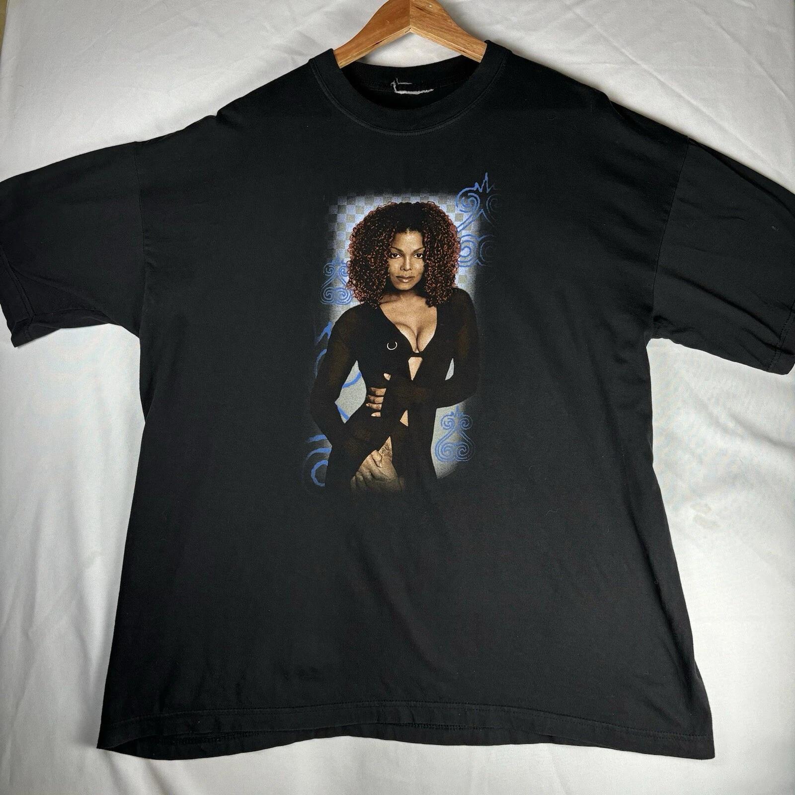 Janet Jackson Shirt Mens XL Black Vintage 1998 Velvet Rope World Tour Tee A720 4XL