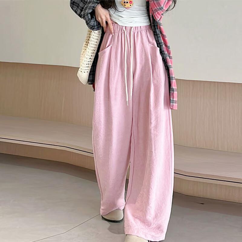 JOHLIN DREAM Women s High-Waisted Wide-Leg Pants M